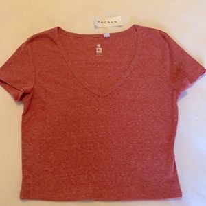 Pac sun cropped v neck tee